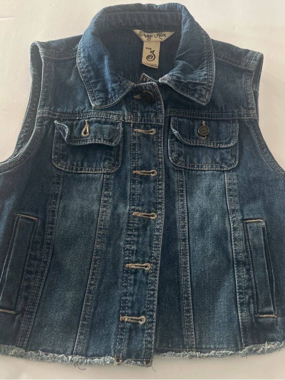 Indigo Rein Dark Blue Denim Vest